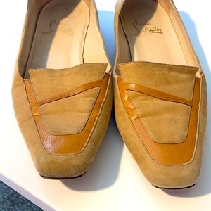Vintage Christian Louboutin flats. Tan suede. Size 38, fit like 7.5